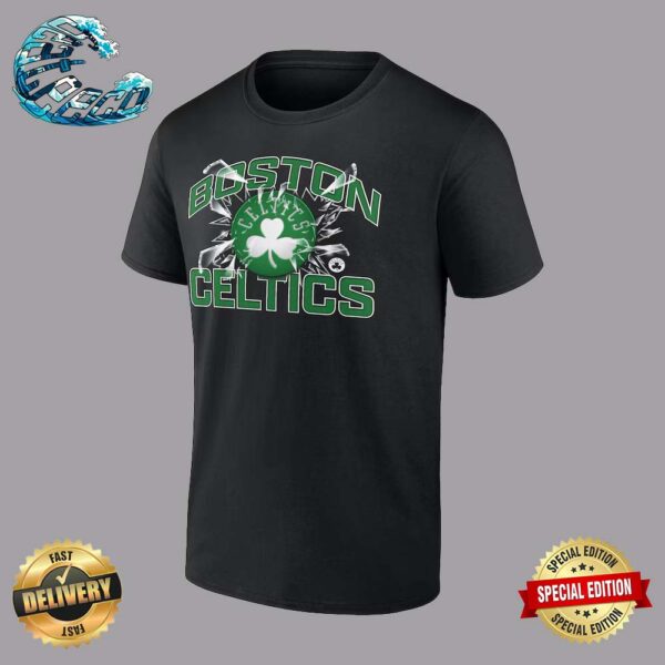 Boston Celtics Shattered Black Unisex T-Shirt