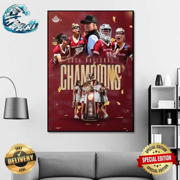 Boston College Eagles Women’s Lacrosse 2024 National Champions NCAA Home Decor Poster Canvas