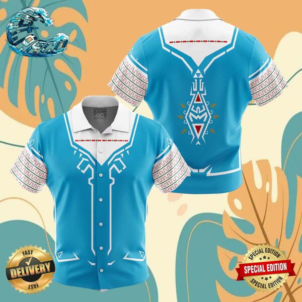 Breath of the Wild Style Legend of Zelda Button Up Anime Ape Hawaiian Shirt