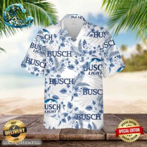 Busch Light Hawaiian Flowers Pattern Shirt Hawaiian Beer