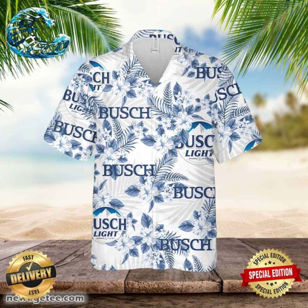 Busch Light Hawaiian Flowers Pattern Shirt Hawaiian Beer
