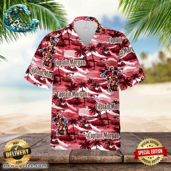Captain Morgan Hawaiian Sea Island Pattern Hawaiian Shirt