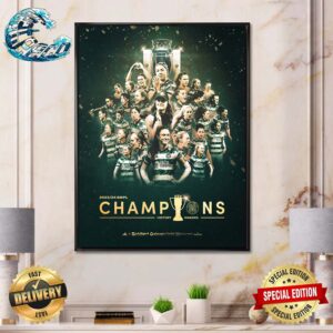 Celtic FC Women 2023-24 SWPL Champions History Makers Home Decor Poster Canvas