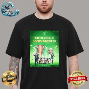 Celtic Football Club 2023-24 Double Winners Don’t Back Down Double Down Unisex T-Shirt