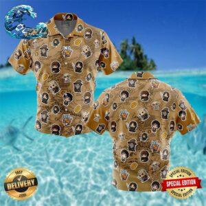 Chibi Fellowship Of The Ring Pattern The Lord Of The Rings Button Up Hawaiian Shirt