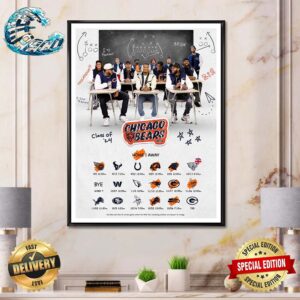 Chicago Bears NFL 2024 Season Schedule Home Decor Poster Canvas