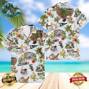 Chicago White Sox Scenic Hawaiian Shirt Beach Shorts