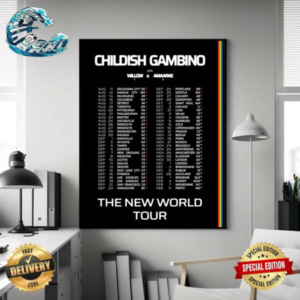 Childish Gambino With Willow And Amaarae The New World Tour 2024 Wall Decor Poster Canvas