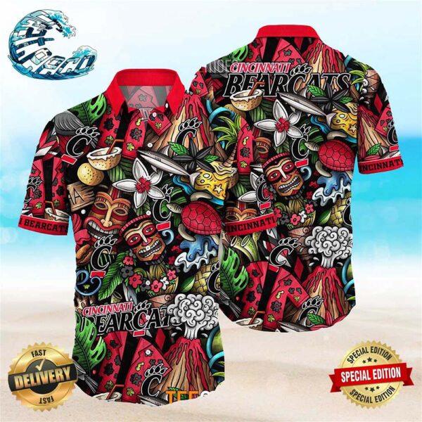 Cincinnati Bearcats NCAA Mens Floral Special Design Hawaiian Shirt