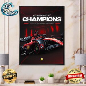 Congrat Ferrari F1 Racing Team The Constructors Champions 2024 F1 Sim Racing World Championship Poster Canvas