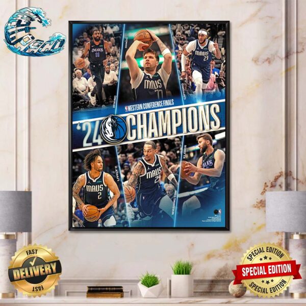 Congrats Dallas Mavericks 2024 NBA Western Conference Finals Champions Wall Decor Poster Canvas