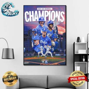 Congrats Duke Blue Devils Champions 2024 ACC Baseball Conference Tournament Home Decor Poster Canvas