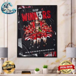 Congrats Manchester United Thirteen Times Winners Are Emirates FA Cup Final 2024 Champions Home Decor Poster Canvas