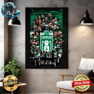 Congrats To Rúben Amorim’s Sporting CP On Winning Portuguese League This Season Campeao 2023-24 Poster Canvas