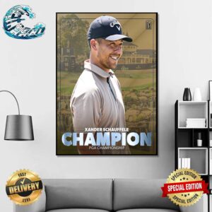 Congrats Xander Schauffele Has Won Champion The PGA Championship Tour 2024 Wall Decor Poster Canvas