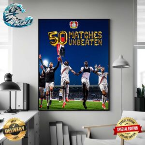 Congratulations Bayer 04 Leverkusen 50 Matches Unbeaten Poster Canvas