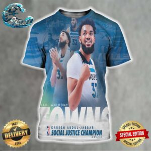 Congratulations Karl-Anthony Minnesota Timberwolves Towns NBA Kareem Abdul-Jabbar Social Justice Champion Award All Over Print Shirt