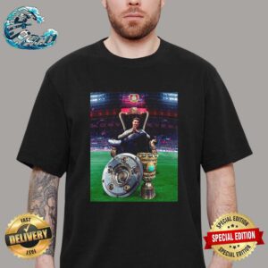 Congratulations King Xabi Alonso Bayer 04 Leverkusen With 2 Cups And Undefeated In Germany Season 2023-2024 Premium T-Shirt