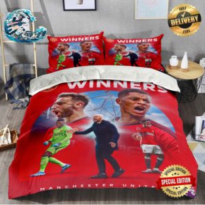 Congratulations Manchester United 2023-24 Champions Winners Emirates FA Cup Bedding Set