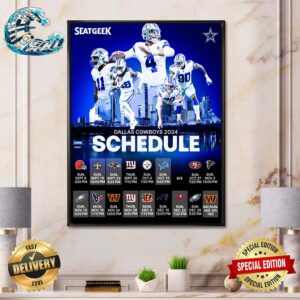 Dallas Cowboys NFL 2024 Season Schedule Home Decor Poster Canvas