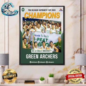 De La Salle University Green Archers Champions PBA Dleague Aspirants Cup 2024 Wall Decor Poster Canvas