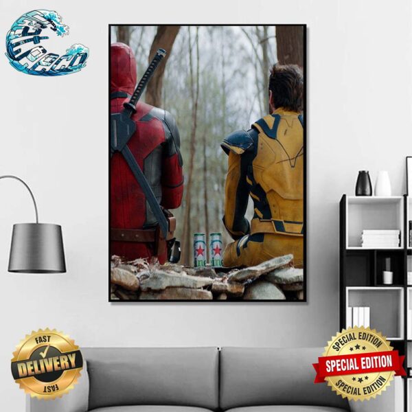 Deadpool x Wolverines Best Bubs Drink Heineken Scene Home Decor Poster Canvas
