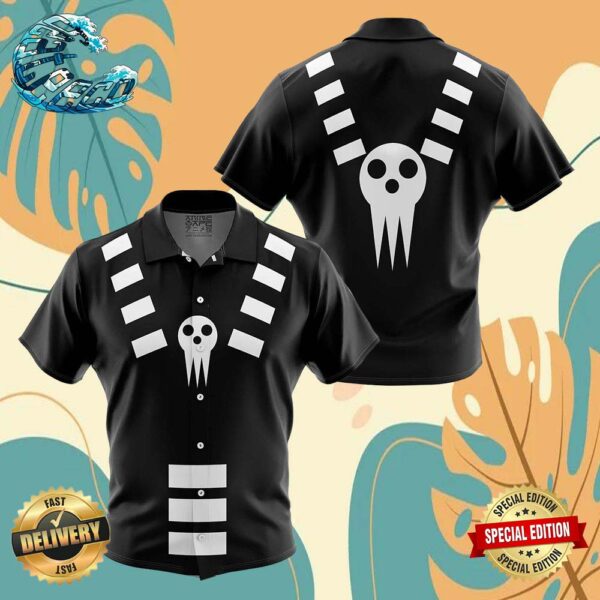 Death the Kid Soul Eater Button Up Anime Ape Hawaiian Shirt