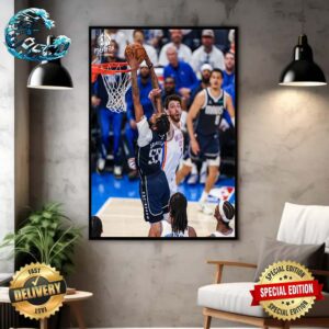 Derrick Jones Jr Dunk Moments In Front Of Thunders In Game 1 Eastern Cofference Semifinals NBA Playoffs 2023-2024 Wall Decor Poster Canvas