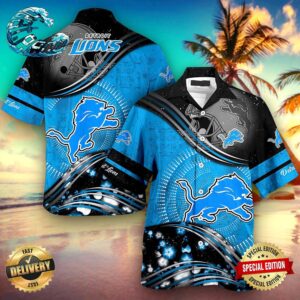Detroit Lions NFL Hawaiian Shirt Beach Shorts