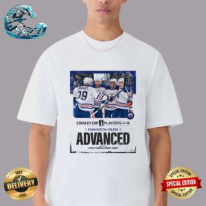 Edmonton Oilers Are The Final Team To Advanced To The Conference Finals NHL Stanley Cup Playoffs 2024 Unisex T-Shirt