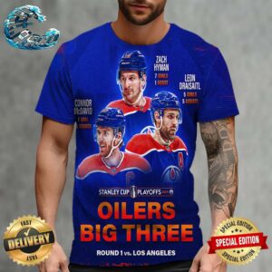 Edmonton Oilers The Big Three Have Been Clutch In These Stanley Cup Playoffs 2024 All Over Print Shirt