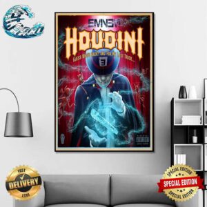 Eminem Announces New Single Houdini Will Be Released May 31 2024 Home Decor Poster Canvas