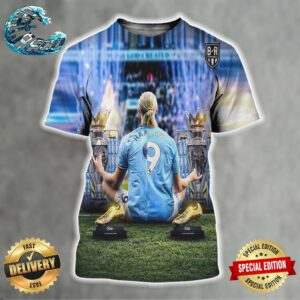 Erling Haaland Manchester City Two Seasons Two Titles Two Golden Boots All Over Print Shirt