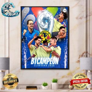 Felicidades América Es Bicampeón De La Liga MX Tras Ganar El Clausura 2024 Ante Cruz Azul Lienzo Decorativo Para Pared