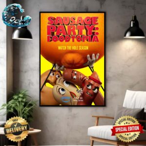 First Poster For Sausage Party Foodtopia Releasing On Prime Video On July 11 Home Decor Poster Canvas