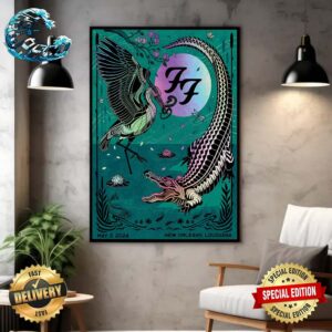 Foo Fighters NOLA Show Designs Poster Foil Print May 3rd 2024 New Orleans Louisiana Poster Canvas