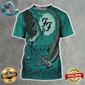 Foo Fighters NOLA Show Designs Poster Regular Print May 3rd 2024 New Orleans Louisiana All Over Print Shirt