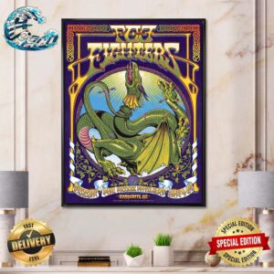 Foo Fighters Poster At PNC Music Pavilion In Charlotte NC On May 9 2024 Home Decor Poster Canvas