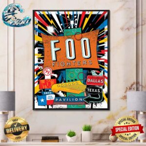 Foo Fighters Tonight Poster For Dos Equis Pavilion In Dallas Texas On May 1 2024 Home Decor Poster Canvas