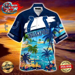 Indianapolis Colts NFL Personalized Hawaiian Shirt Beach Shorts
