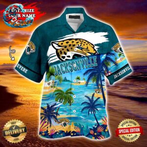 Jacksonville Jaguars NFL Personalized Hawaiian Shirt Beach Shorts