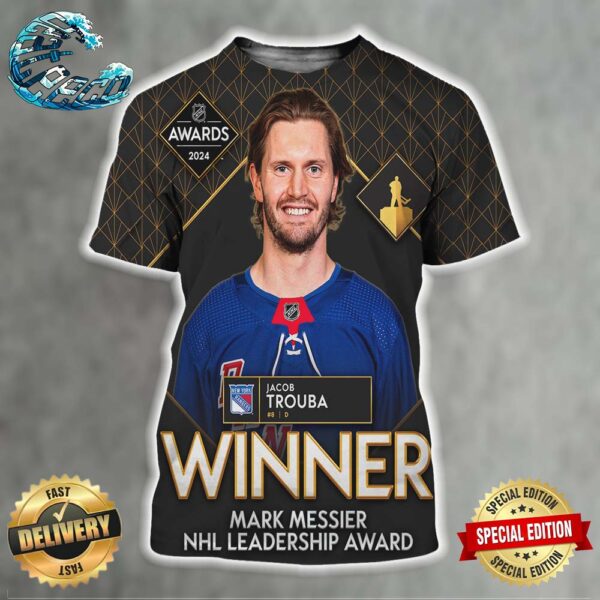 Jacob Trouba New York Rangers Has Been Awarded The Mark Messier NHL Leadership Award For 2023-24 All Over Print Shirt