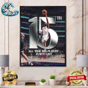 James Harden Surpassed Hakeem Olajuwon For 15th Place On The NBA  All-Time Playoff Points List Poster Canvas