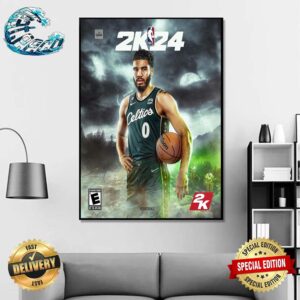 Jayson Tatum Receive The Cover Athlete Of NBA 2K24 Poster Canvas