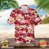 Jim Beam Hawaiian Button Up Shirt Palm Leaves Pattern Party