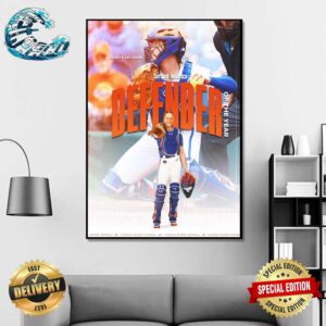 Jocelyn Erickson Florida Gators Softball Soft America 2024 Defender Of The Year Home Decor Poster Canvas