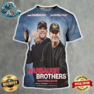 John Harbaugh Will Face Jim Harbaugh In Matchup Baltimore Ravens Vs Los Angeles Chargers In Week 12 On Monday Nov 25 All Over Print Shirt