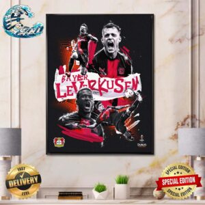John Sheehan x UEFA Europa League Bayer 04 Leverkusen Art Final 2024 Wall Decor Poster Canvas
