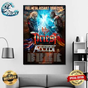 KK’s Priest And Accept Full Metal Assault North American Tour 2024 Home Decor Poster Canvas