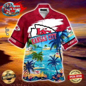 Kansas City Chiefs NFL Personalized Hawaiian Shirt Beach Shorts